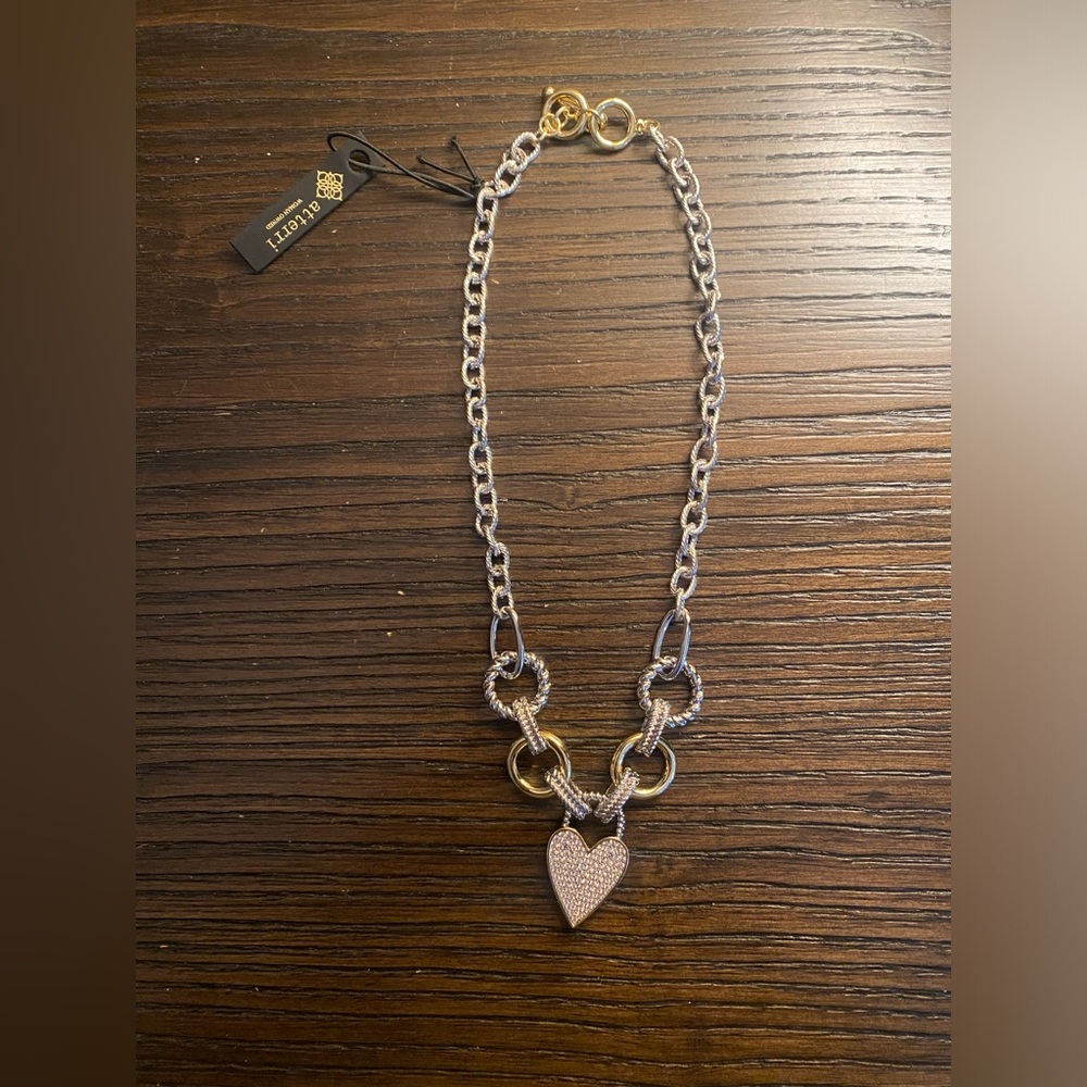 NEW Atterri chain link silver heart necklace